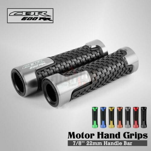 7/8"22mm Motorcycle Accessories Universal CNC Aluminum+Rubber Handle Grips for Honda CBR600RR F5 CBR 600RR