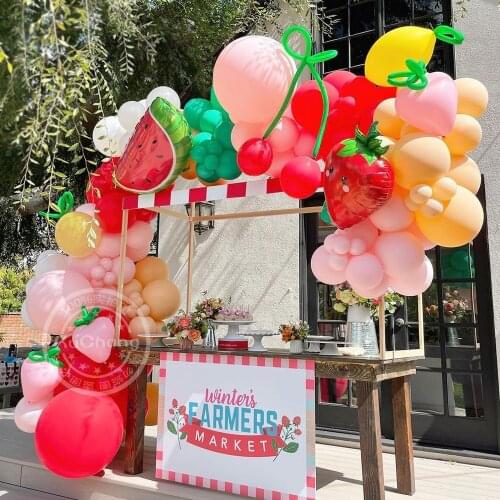 118pcs Watermelon Theme Balloon Decoration For Hawaii Party Fruit Birthday Party Themed Decoration Baby Shower Supplies