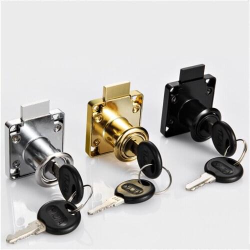 High-grade Desk Drawer Lock 22/32mm Silver Gold Blcak Wardrobe Locks Cabinet Locks Furniture Cam Locks Drilling with Keys