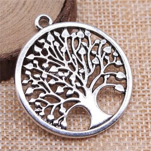 WYSIWYG 2pcs 38x34mm New Round Tree Of Life Charm Charms For Jewelry Making Round Tree Charms Charm Tree Of Life