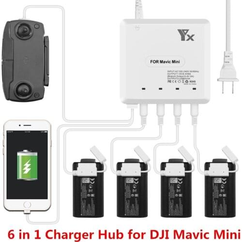 6 in 1 Mavic Mini Charger Battery Charge Remote Control phone Tablet Charge For DJI Mavic Mini Charger Hub With USB Port