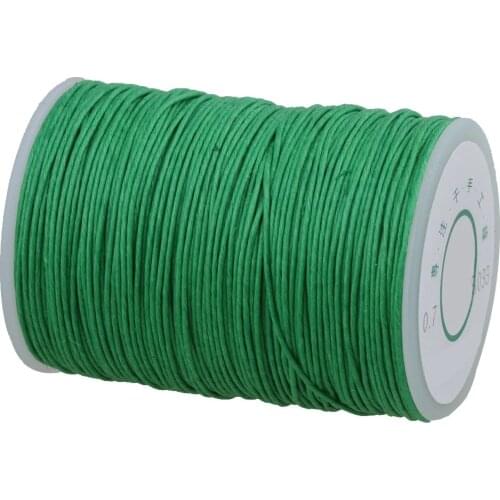 Green 0.7mm Dia Handwork Leather Sewing Craft Hemp Round Waxed Thread