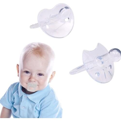 1PCS Silicone Gel Love Heart Shape Simple Clear Transparent Safe Care Infant Toddler Pacifier Flat Round Nipple