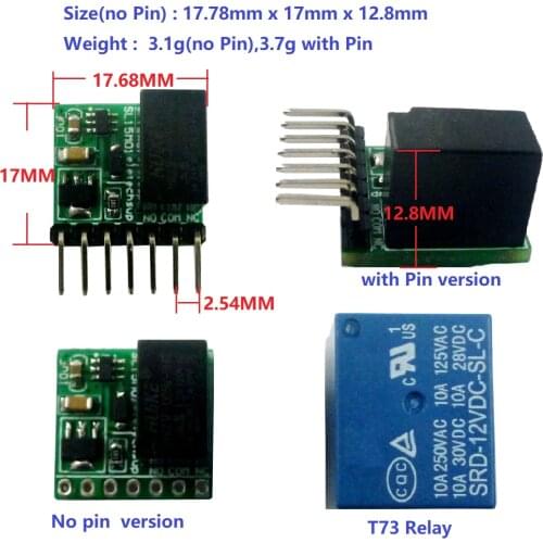10PCS DC 7-24V 2A mini Bistable Self-locking Relay Module Flip-Flop Latch Switch Board