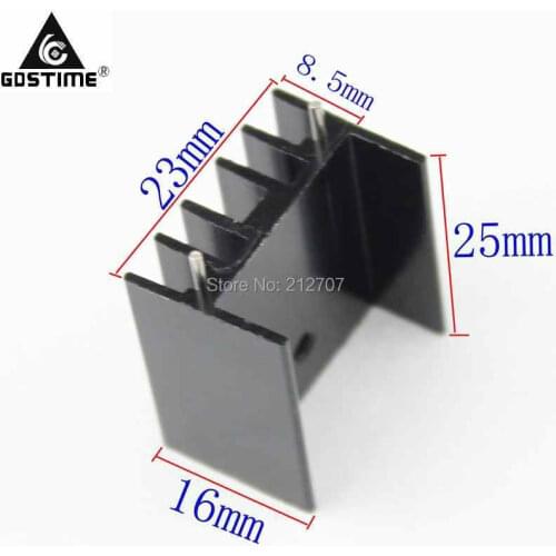 100 Pieces/lot Gdstime 25x23x16mm Heatsink MTDA7294 / L298 Transistor Radiator For Amplifier With Needle