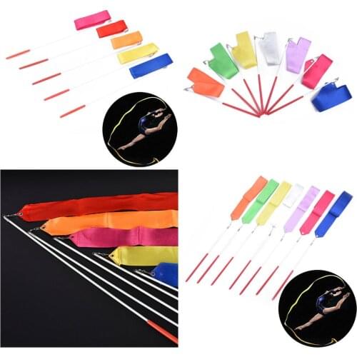 2M/4M Art Gymnastic Ballet Streamer Twirling Rod Stick For Gym Training Professional Colorful Gym Ribbons Dance Ribbon