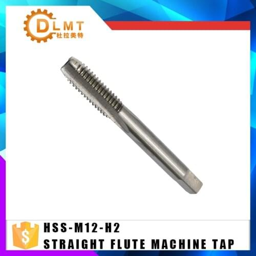 2pc M12 Straight Flute Machine TapsThread M12x1.25 M12x1 M12X1.5 M12X1.75 HSS H2 Tap Bit Right Hand Threading Drill Bit Tool