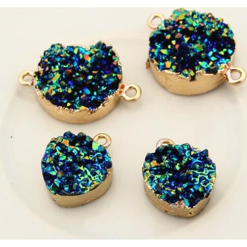 2pcs Irregular Resin Stone Necklace Charms Bracelet Eardrops Jewelry Findings Connector For Women DIY Handmade Gifts F129