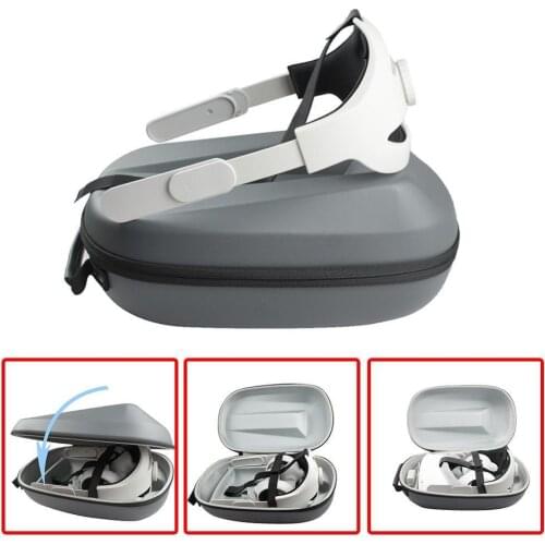 2in1 For Oculus Quest 2 Head Strap Storage Box Protable Carrying Protective Storage Case with Gaming Headsets VR Accessories