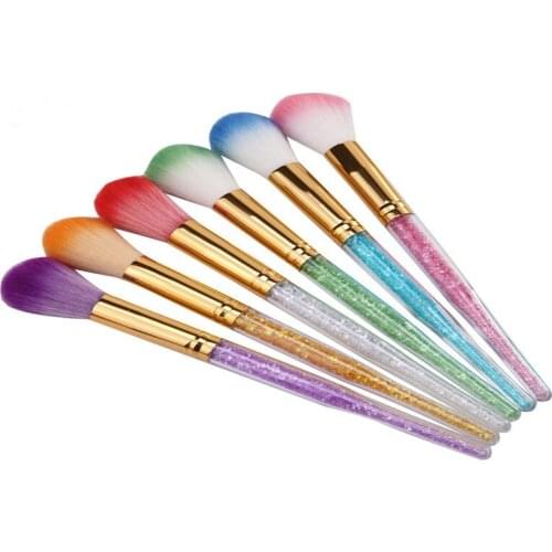 200pcs/lot Fast shipping New UV Gel Diamond Handle Nail Dust Brush Acrylic Colorful Nail Art Dust Cleaner Dust Powder Remover