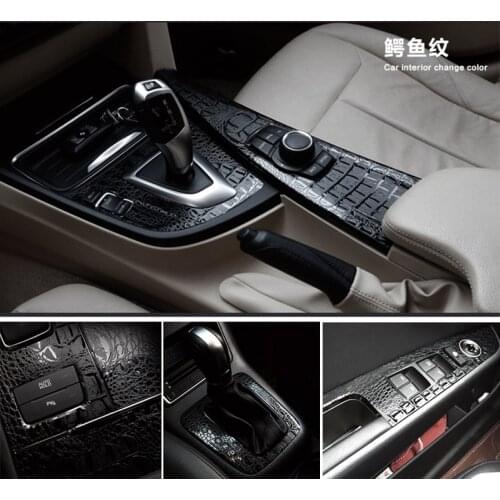 3D car simulation faux black crocodile skin leather car wrap vinyl film car interior decoration size 50x150/200/300/500CM