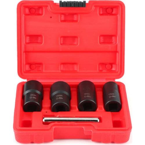5pcs/set Damaged Nut Lock Remover 1/2in Drive Size Twist Socket Straight Bar Set Useful Hand Tool Set