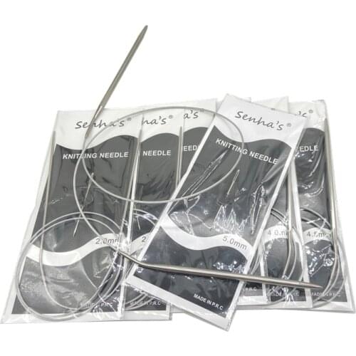 7PCS/Set Stainless Steel Crochet for knitting Weaving Circular Knitting needles Needlework Kits DIY Knitted Tools 43 65 80 100cm