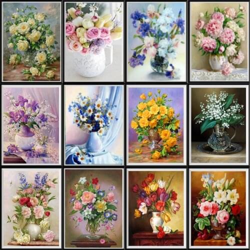 5d Diamond Painting Diy Flower Diamond Embroidery Cross Stitch Mosaic Kit Home Decoration Handmade New Year Wall Sticker
