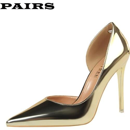 BigTree Brand Designer Pumps Shoes Women High Heels Sexy Stiletto Golden Shoes Office Party Shoes Plus Size 43 Bridal Shoes