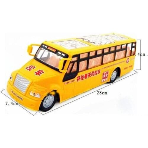 Large school bus model toy Electric Metal Children Educational Toy Large School Bus Model Universal Rotation Gorgeous Light