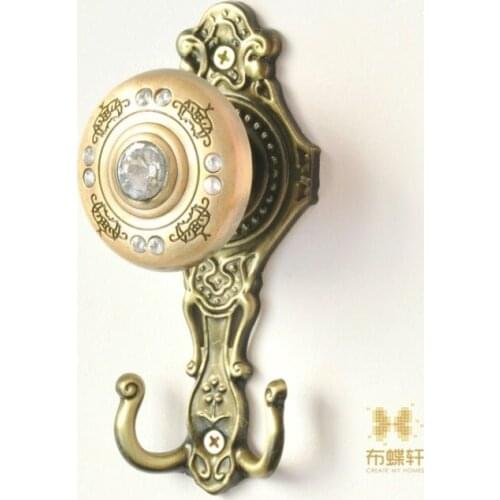 European high-grade transparent round crystal wall hook hook curtain accessories accessories