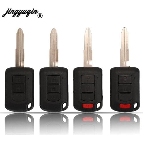 Jingyuqin 10pcs 2/3/4 Buttons For Mitsubishi Eclipse Outlander Mirage lancer OUCJ166N Fob Car Remote Key Shell Case Replacement