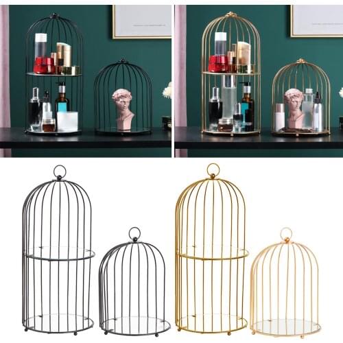 Bird Cage Desktop Organizer Holder Makeups Display Stand Spice Jar Rack Cosmetic Display Shelf Multifunction Organizer Holder