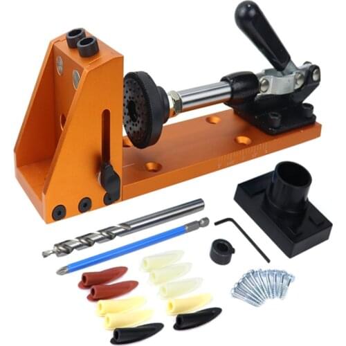 Woodworking Inclined Hole Doweling Jig Pocket Hole Jig Kit With 9.5mm Drill Bit Guide For Hole Puncher Furniture Carpentry Tools