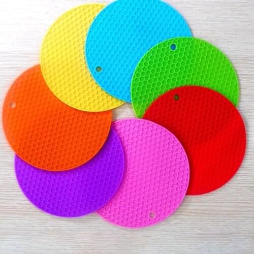 Multifunctional Round Heat Resistant Silicone Mat Cup Coasters Non-slip Pot Holder Table Placemat Pot Mat Kitchen Accessories