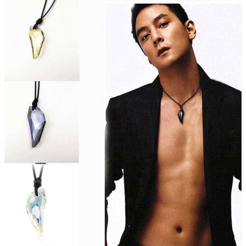 Fashion Couple Pendant Black Men Geometric Jewelry Crystal Accessories Necklace