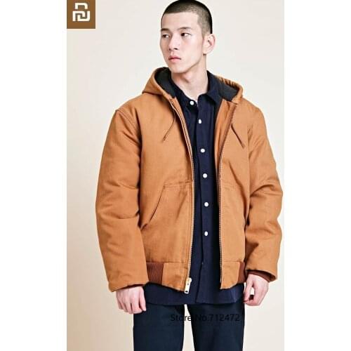 Youpin ITOWNLIFE classic tooling hooded cotton jacket Men Winter Casual Warm Thick coat Work clothes
