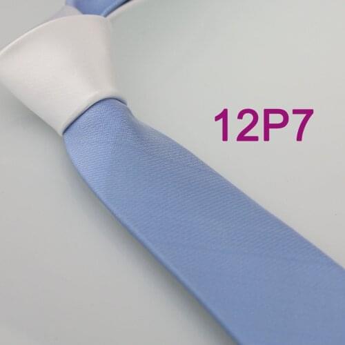 YIBEI Coachella ties Mens SKINNY Tie White Knot Contrast Baby Blue Two Tone Necktie Woven SLIM Tie Narrow fashion Tie For Men