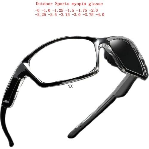 2021 New Outdoor Sports Cycling Driving Photochromic Gray Womens Mens Myopia Glasses Student Optical Glasses 0 -0.5 -0.75 NX