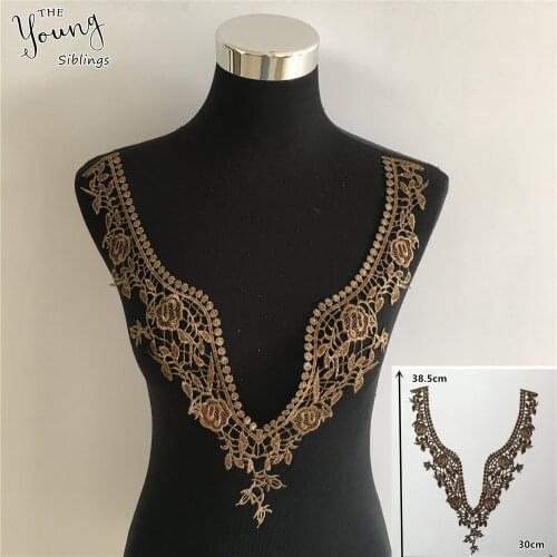 New arrive Embroidery Applique Fabric DIY Lace Collar Sewing Craft Supplies Neckline Hollow out Trim Clothing Decorate Accessory