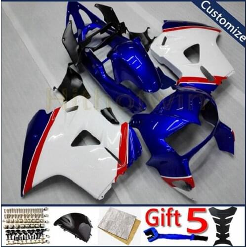 Custom ABS Plastic Bodywork Set For VFR800 1998 1999 2000 2001 VFR 800 motorcycle panels blue white