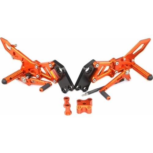 CNC Adjustable Rear Set Rearsets Footrest Foot Rest For KMT RC125 RC200 RC390 2014 2015 2016 2017 2018 2019 2020