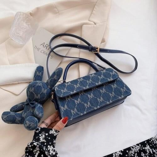 PU Leather Women Luxury Designer Handbags 2021 Shopper Fashion High Quality Solid Color Embroidered Letters Plaid Messenger Bags