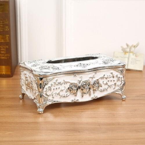 Luxury Gold Tissue Box Cover Chic Napkin Case Holder Hotel Home Decor Organizer Desk Sets