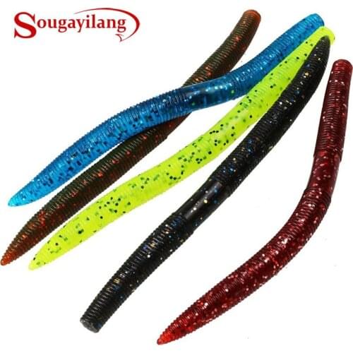Sougayilang Big Worm Soft Fishing Lure Worm 9g 142mm 10PCS Soft Fishing Lure Artificial Bait for Lake River Sea Fishing