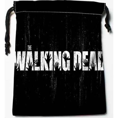 Custom The Walking Dead Drawstring Bags Printed gift bags 18*22cm Travel Pouch Storage Clothes Handbag Makeup Bag
