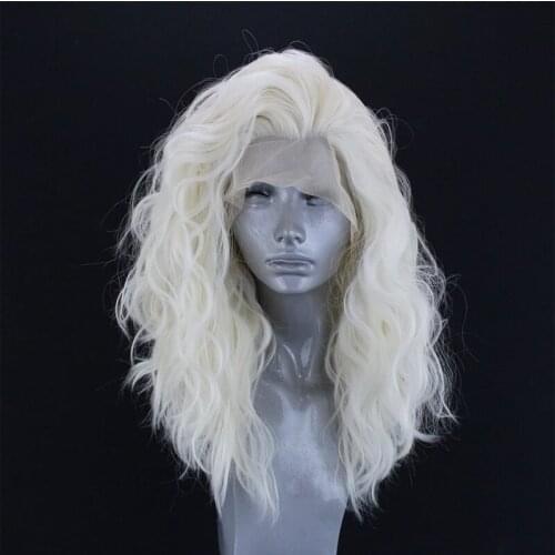 Blonde Body Wave Lace Front Wigs for Women Pre Plucked Synthetic Wigs with Side Part Natural Hairline Glueless Replacement Wigs