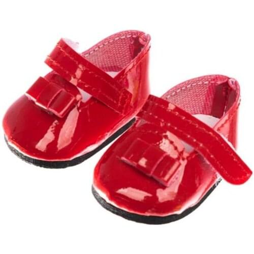 2021 New Pattern Summer Bright Red Leather Shoes Fit 18Inch American 43cm Baby Doll Clothes Accessories,Girls Toys,Generation