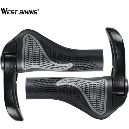 WEST BIKING MTB Bike Grips Anti-Skid Ergonomic Bicycle Grips Bike Bar Ends Handlebars Rubber Push on Bicycle Parts Cycling Grips