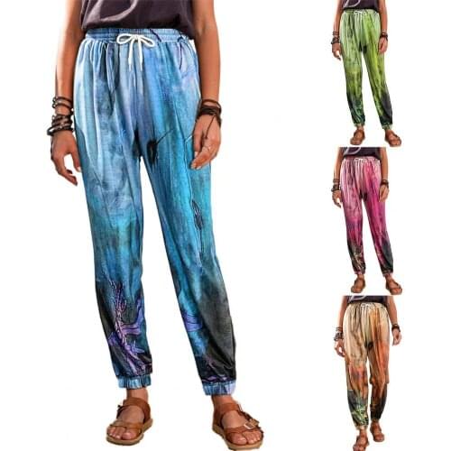 Tie Die Print Women Joggers Sweatpants High Waist Drawstring Pants Long Trousers Women Casual Pants Streetwear femme pantalon