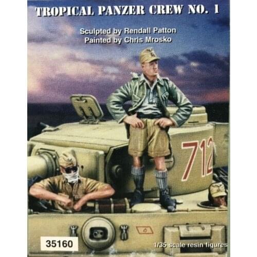 1/35 Scale German TROPICAL PANZER CREW 3 People Miniatures Unpainted Resin Model Kit Figure Free Shipping