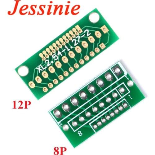 10pcs 1.27MM 2.0MM 2.54MM 8Pin 12Pin 8P 12P Adapter Board Plate for Wireless Modules Three Rows of 24/36 Holes