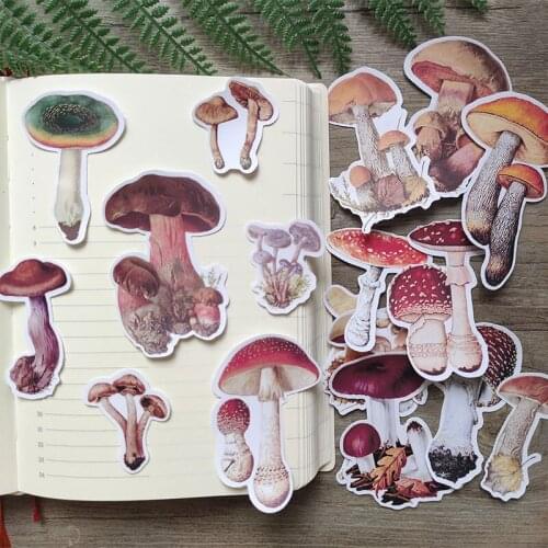 22Pcs Colorful Mushroom Stickers DIY Scrapbooking Album Journal Crafts Decorative Project Mobile Phone Stickers