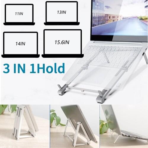 3 in 1 Portable Laptop Stand Foldable Tablet Support Notebook Stand For Macbook Computer Base Laptop Phone Holder Cooling Pad