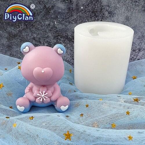 3D Bear Silicone Soap Mold Fondant Chocolate Dessert Mousse Cake Decorating Tools DIY Candle Aromatherapy Plaster Making Mould