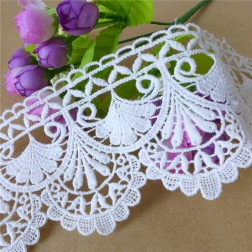 5 Yards 7cm Wide White Venice Venise Bridal Lace Fabric Trim Hollowed Out DIY Home Textile Party Decoration Dress Cloth Lace