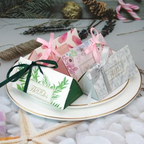 50PCS/lot Wedding Gift Packaging Box Gift Bag Birthday Party Favors Baby Shower Birthday Chocolate Cookie Box Packaging Supplie