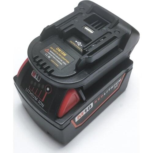 FULL-20V To 18V Battery Conversion Dm18M Li-Ion Charger Tool Adapter For Milwaukee Makita Bl1830 Bl1850 Batteries