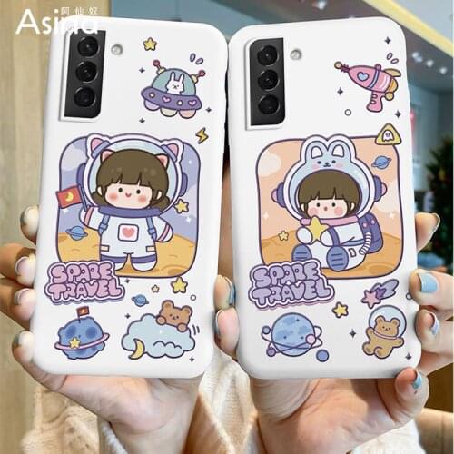 ASINA Cute Couple Case For Samsung Galaxy S21 Ultra S20 S10 S9 Plus Soft Liquid Silicone Cover For Samsung Note 9 10 20 coque