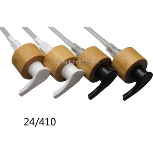 50pcs 24/410 Cosmetic Bamboo Pump for Shampoo/Liquid/Lotion Bottle,Neck Size 24mm Lotion Pump Lid/Head for Cosmetic Container